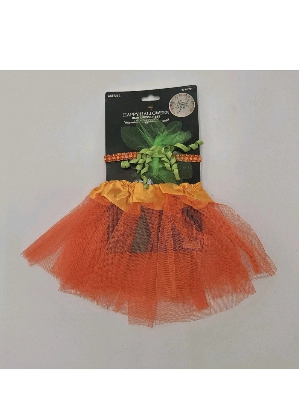 Happy Halloween Pumpkin Baby Girl Dress Up Set Size 0-3M